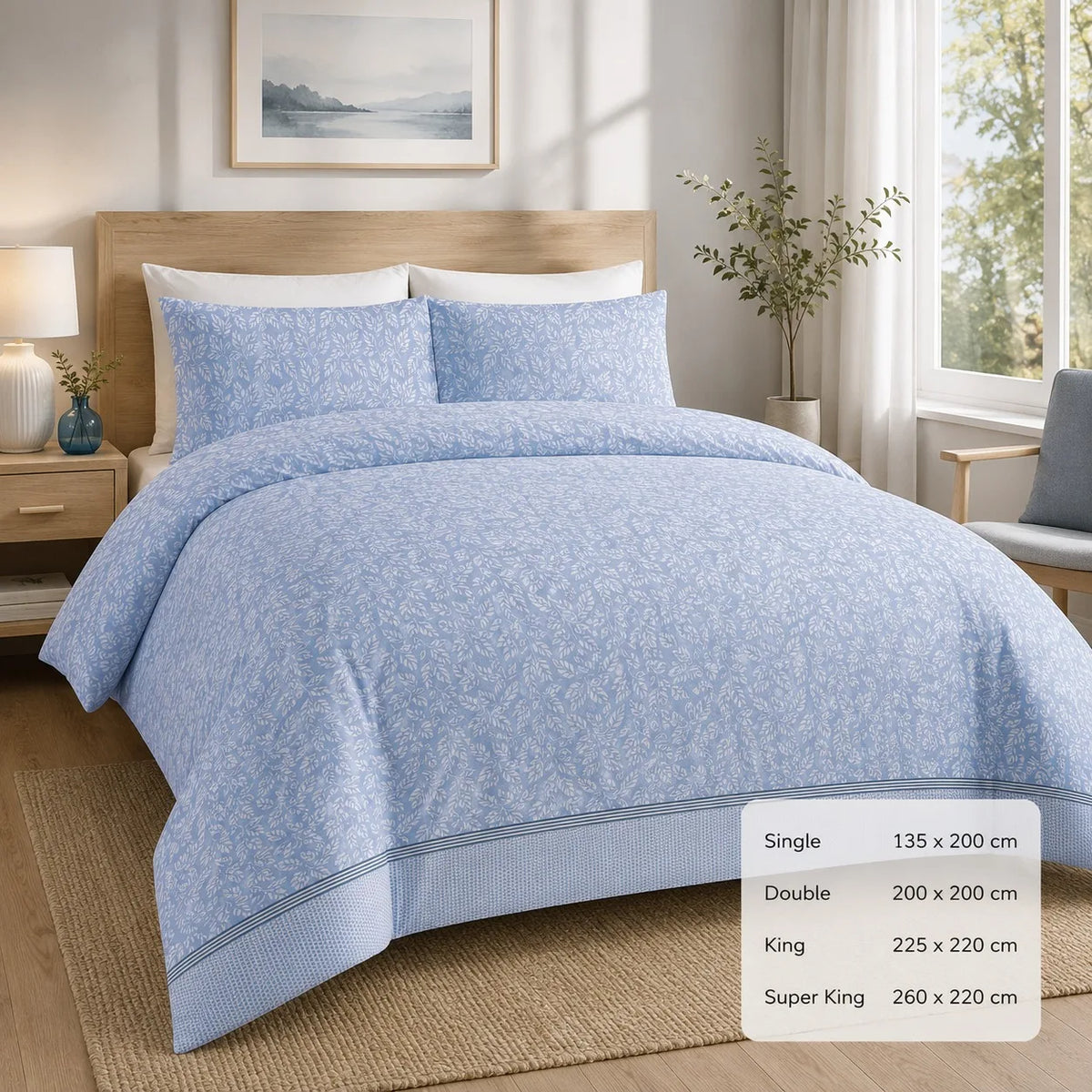 Luxury Printed Microfibre Duvet Cover Set with Pillowcase Soft Breathable Bedding Quilt Cover Single Double King Super King All Season