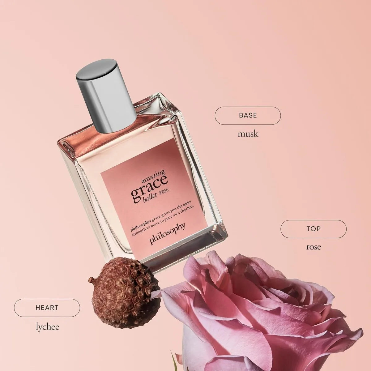 Philosophy Amazing Grace Ballet Rose Eau de Toilette 60ml/2fl.oz Women Perfume | Soft Delicate Pink Rose Floral Clean White Musk Romantic Daily Fragrance