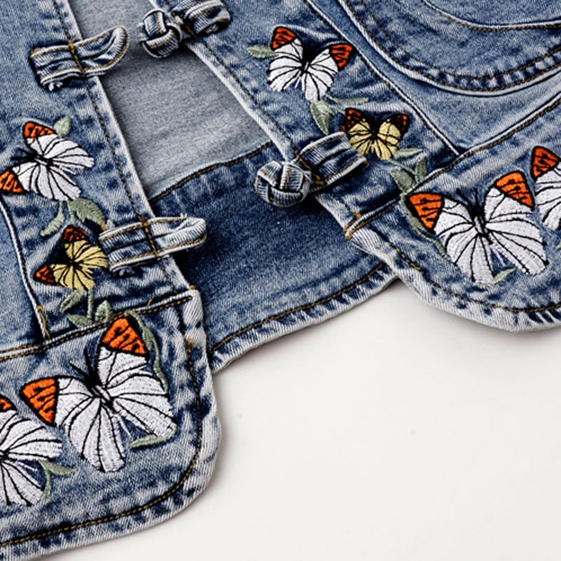 Spring 2026 New Embroidered Stretch Denim Jacket Women Short Jackets Cardigan Basic Jacket Fashion Female Jacket Trend