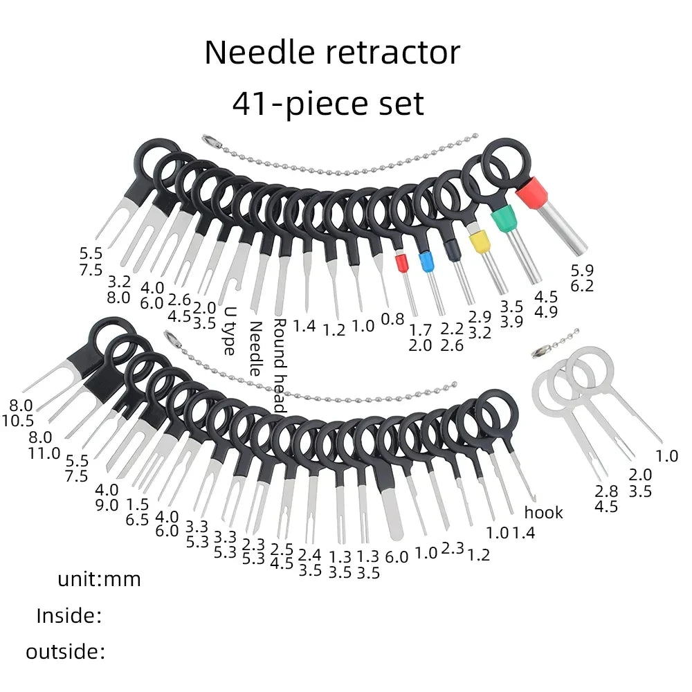 2026 Professional Car Terminal Removal Kit - Wiring Crimp Connector Pin Extractor Puller for Terminal Repair