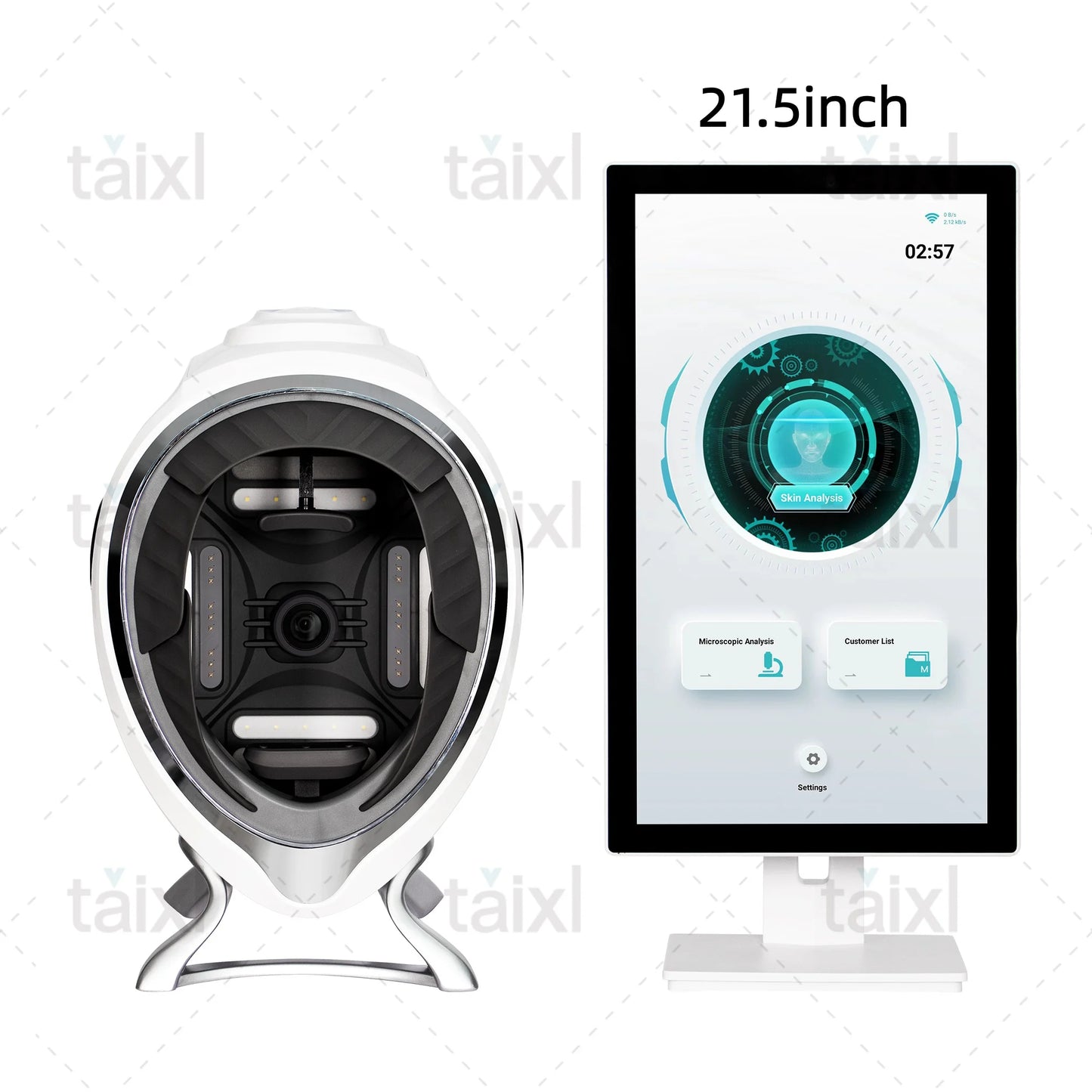 AI Skin Analyzer Machine 20 Indicators Deca Spectral Full Face HD Camera 3 Modes Micro Moisture Meter Beauty Salon Spa Care Tool
