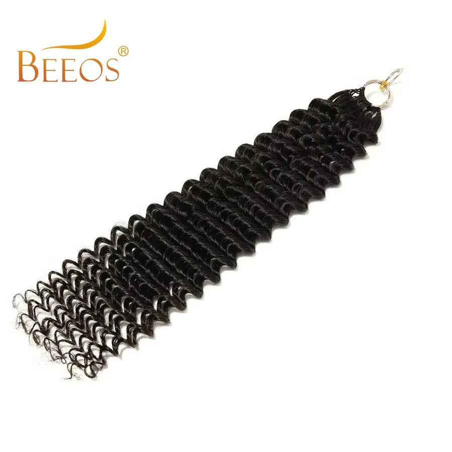 16-24in Crochet Human Hair Deep Wave Hair Extensions Crochet Hair Extensions Pre-Separated Crochet Human Hair Virgin For Woman