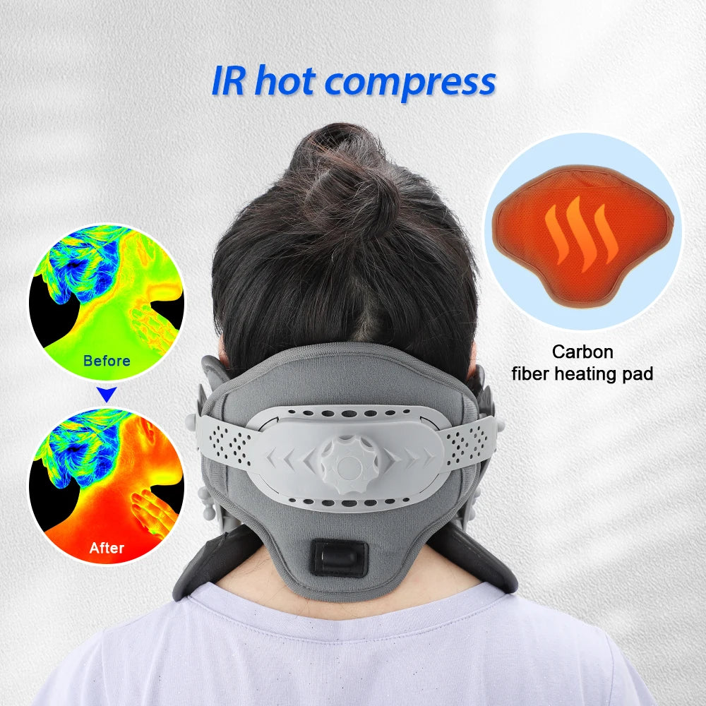 Neck Collar Cervical Traction Neck Extraction Brace Electric IR Hot Compress Inflatable Spine Support Tractor Stretching