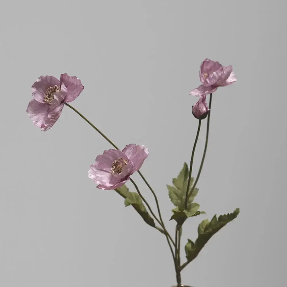 Silk Poppy Flower Stem