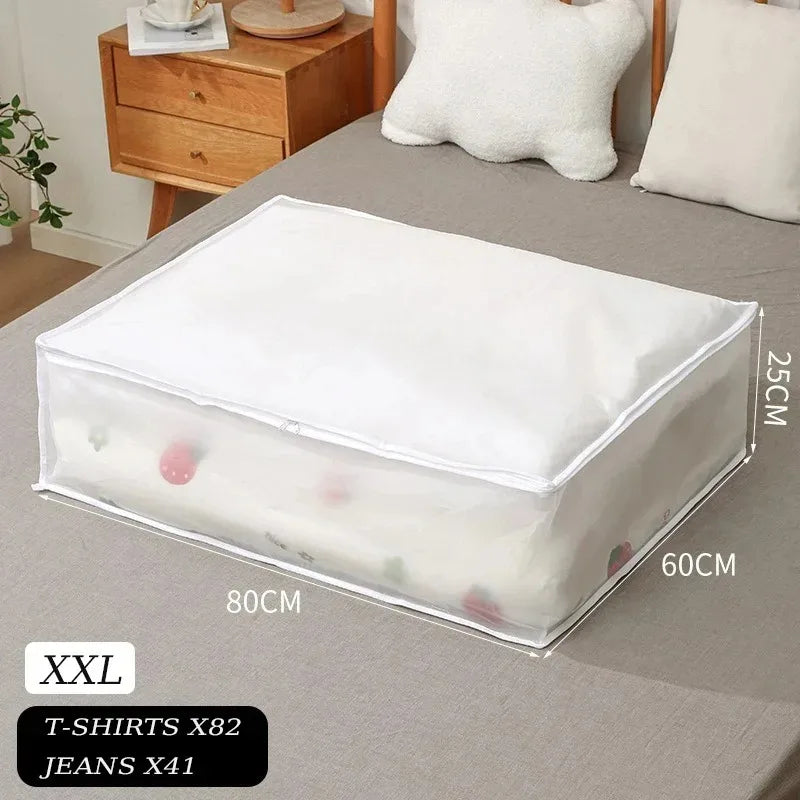 1-2Pcs Underbed Storage Bag Foldable Large Capacity Waterproof Dustproof Clothes Quilt Blanket Wardrobe Closet Organizer
