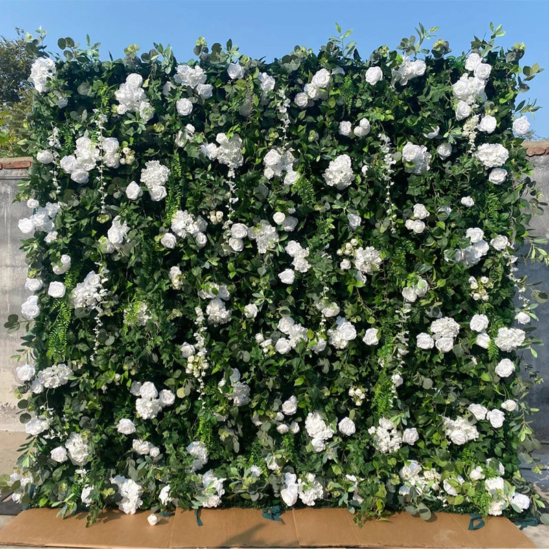 5D Green Turtle Leaf Flower Rolling Up Curtain Flower Wall Wedding Backdrop Decor Milan Turf Fabric Plant Wall Event Party Props