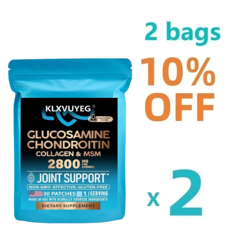 Glucosamine Chondroitin Msm Collagen, Joint Support Supplement 2800 Mg, Flexibility Nutritional Vitamins, 30 Transdermal Patches