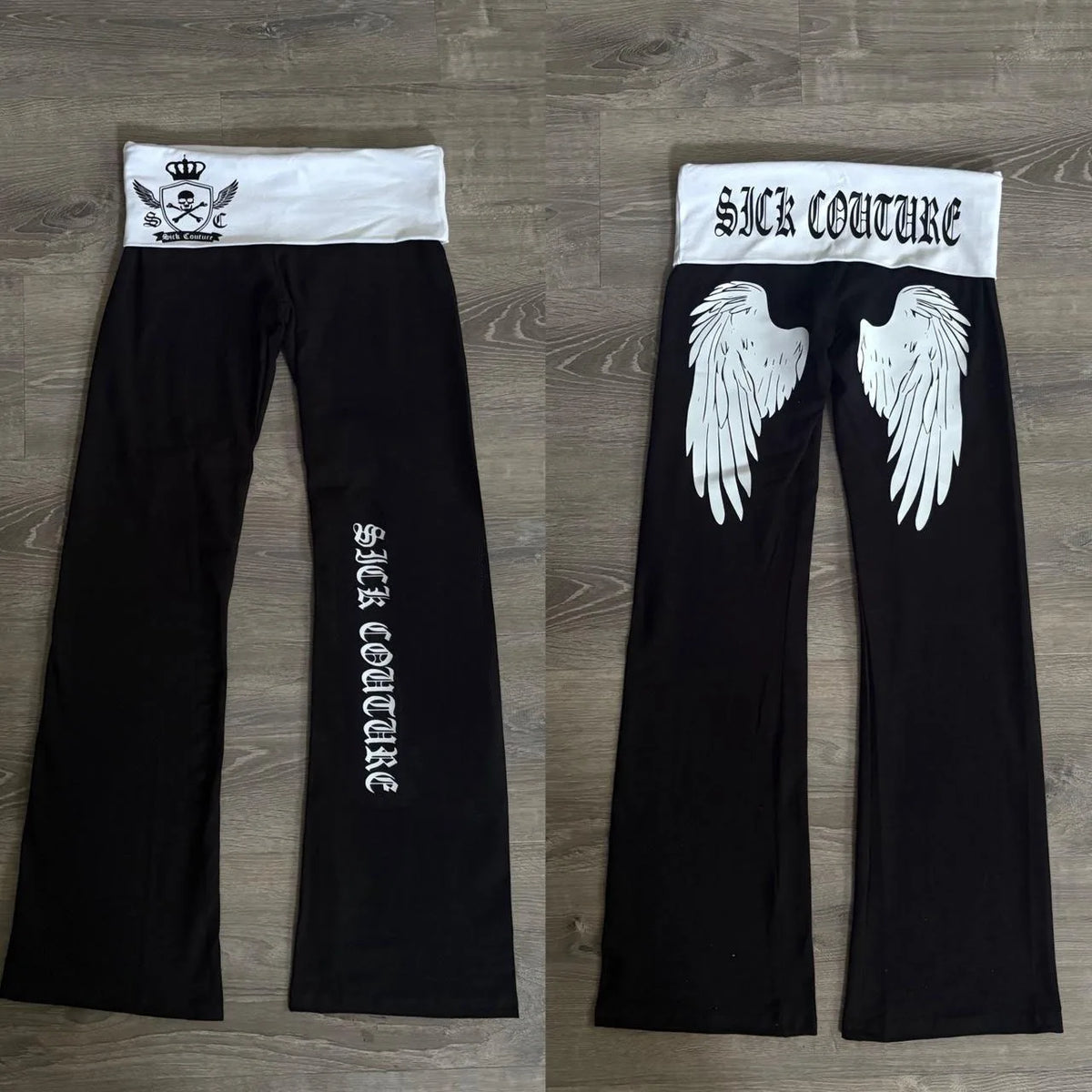 Gothic fashion letter print Y2K pants punk rock style comfortable wide leg pants Gothic retro casual women's style Emo girl