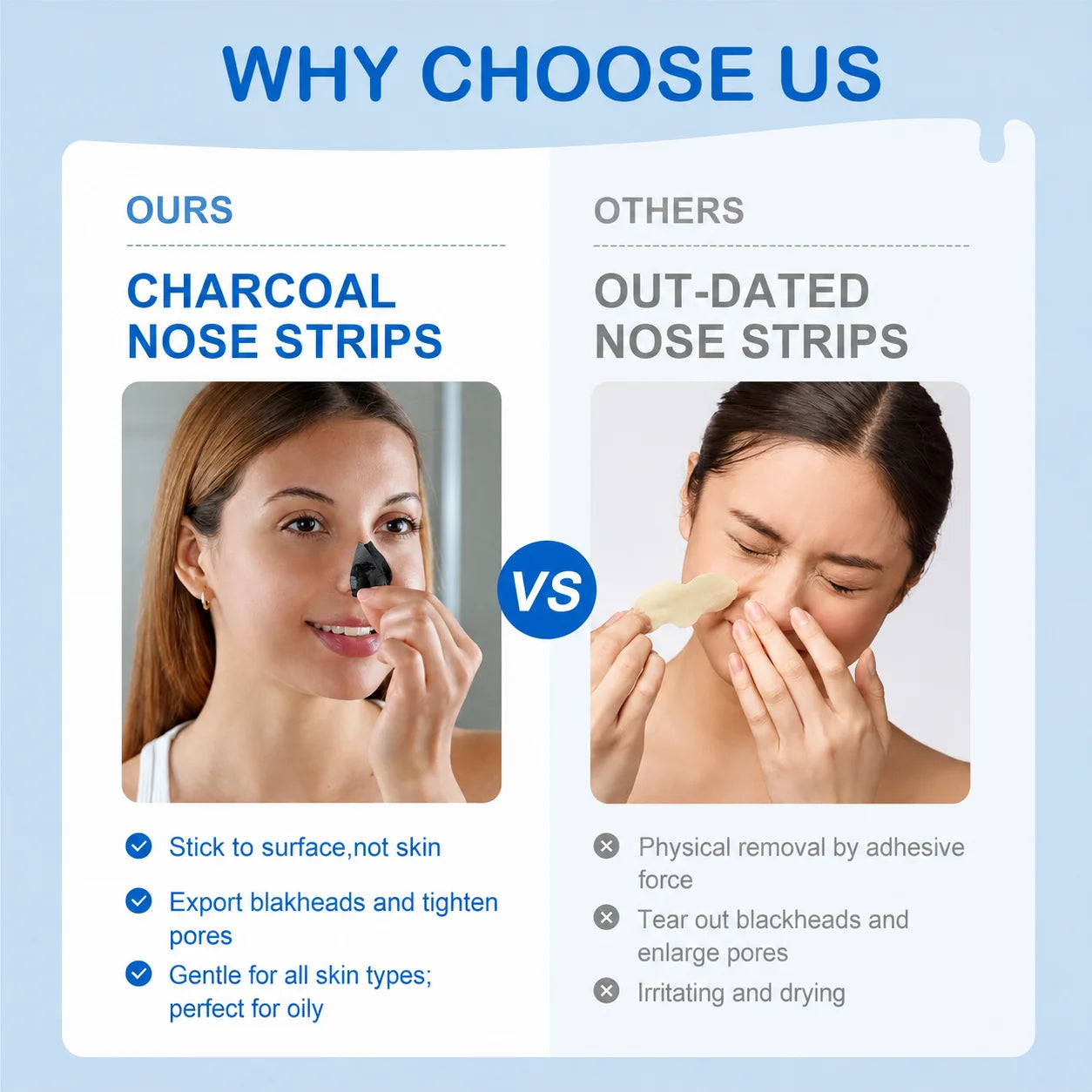 Blackhead Removal Nose Strips, 10 Tablets, Deep Cleansing and Refreshing Skin, Bevel Removal for Oily Skin, Instant Pore Cleansi