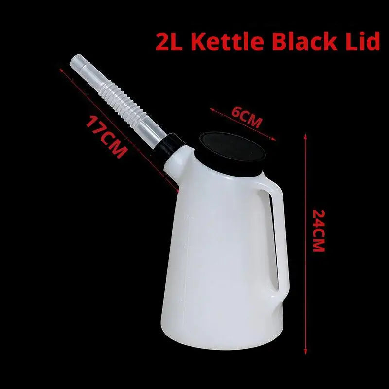 1.2L/2L/3L/4L/5L Plastic Oil Measuring Jug with Pouring Spout Oil Container Oiler Pot for Car Motorcycle Garage Repair Tools