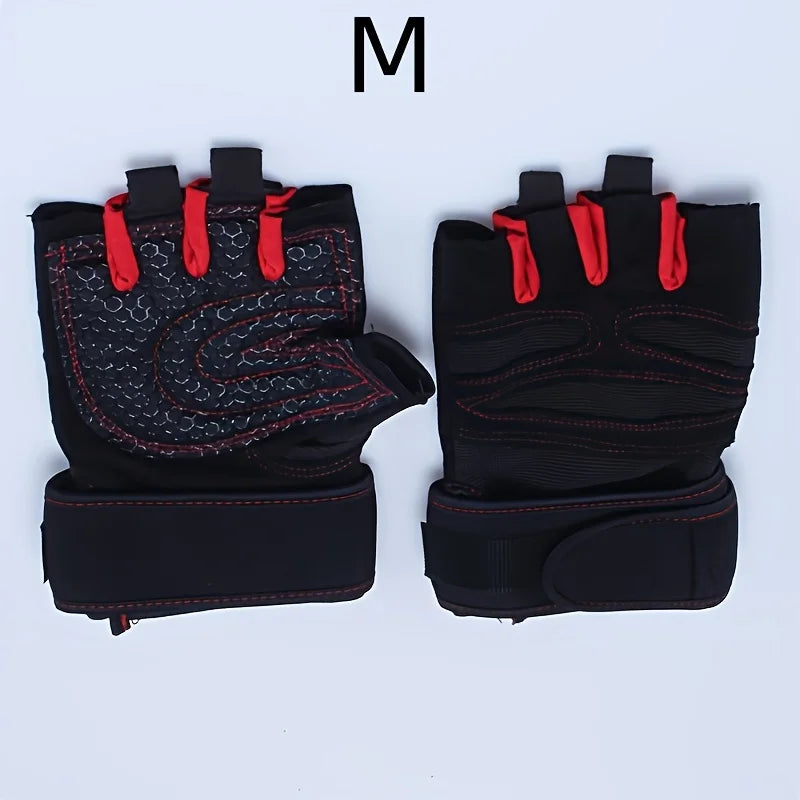 Unisex Fitness Gym Gloves with Wristband for Weight Lifting Body Building Training Sports Exercise And Cycling Shockproof