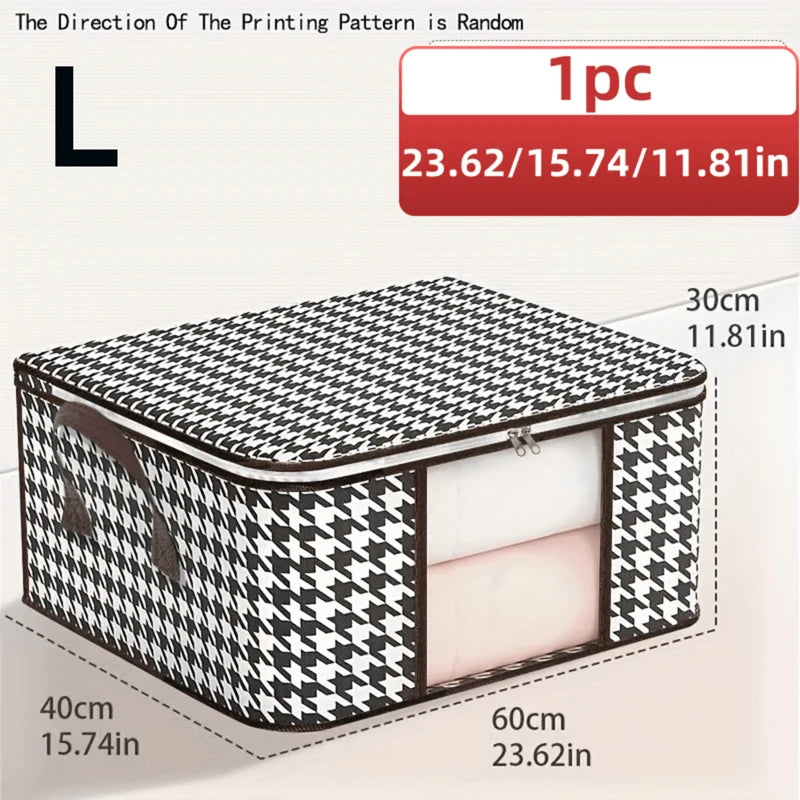Visible Storage Box Portable Home Clothes Organizer with Handles Foldable Dustproof Quilt Toys Container Large Capacity 50/70L