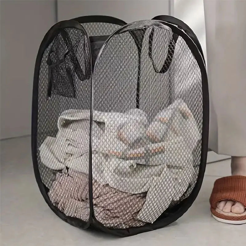 Foldable Mesh Laundry Storage Basket