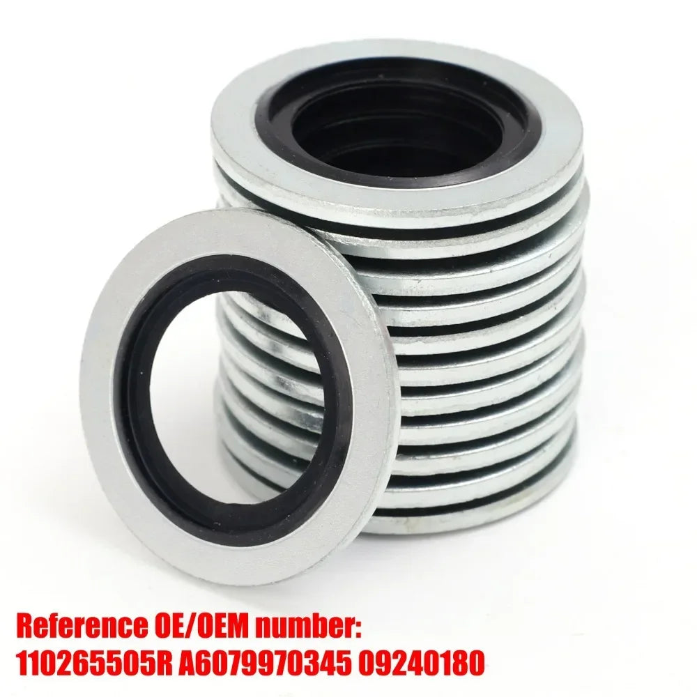 Car Oil Pan Drain Plug Aluminum Alloy Fluororubber Sealing Ring Gasket For Renault Bonded Seal Washer Car Accessories 110265505R