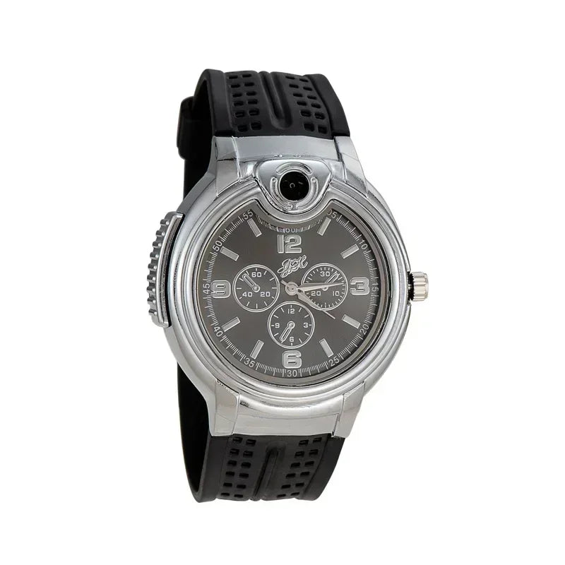 Outdoor Watch Inflatable Lighter Fashion Metal Gas Windproof Portable Open Flame Lighter Smoking Cool Personality Gift 2025 New