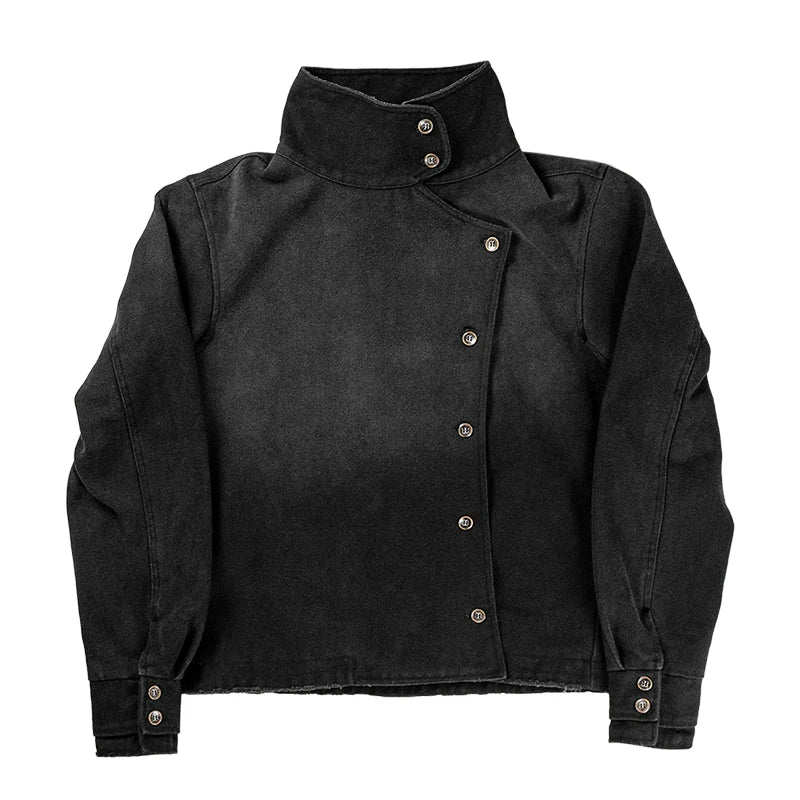 Emo Gothic Punk Jirai Kei Women's Jacket Chic Trendy Fashion Aesthetics Lace-up Design Coat Y2K Harajuku Grunge Gyaru Streetwear