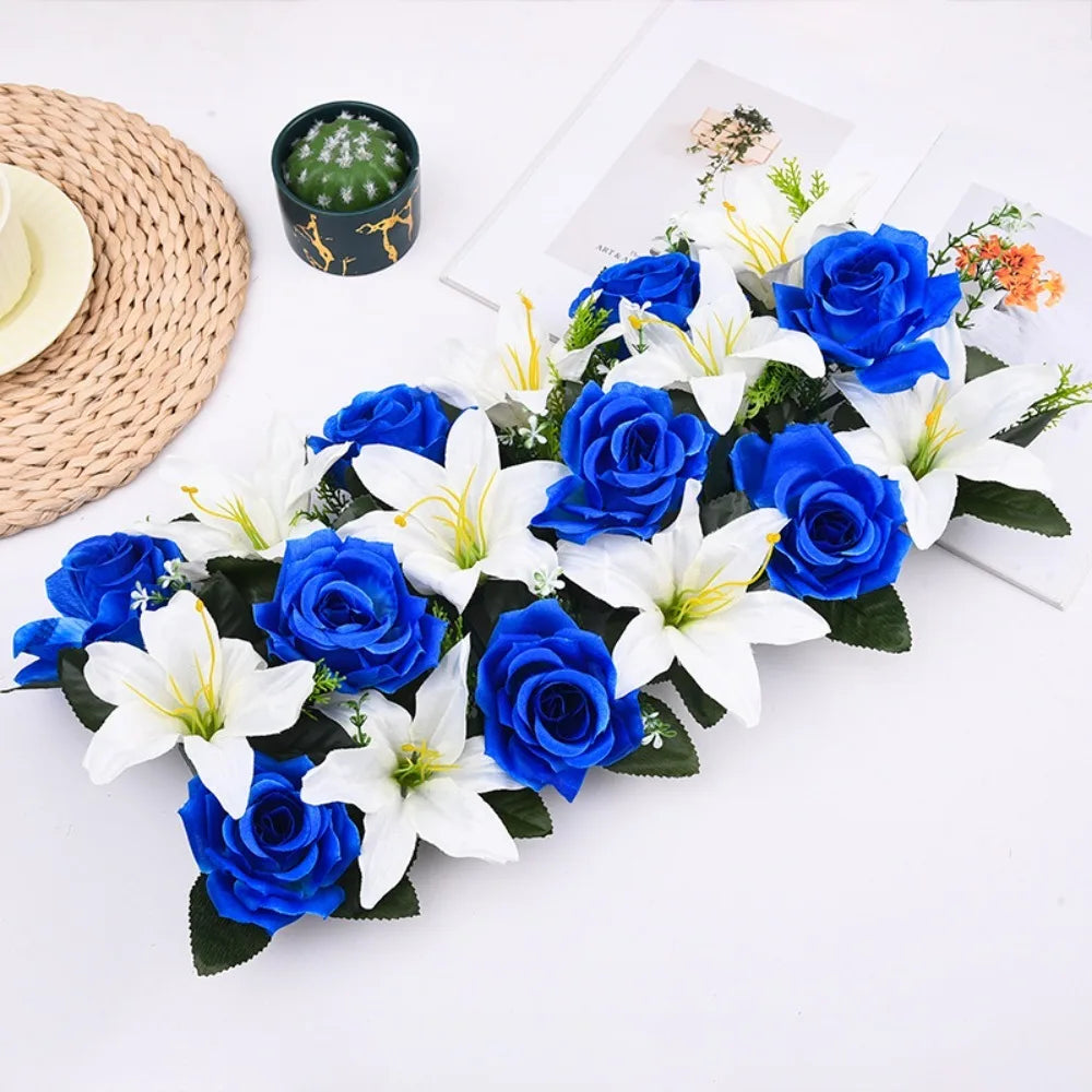 Handmade Artificial Flower Wall Panels Realistic Romantic Rose Wedding Background Durable 60X40cm Wedding Wall Backdrop