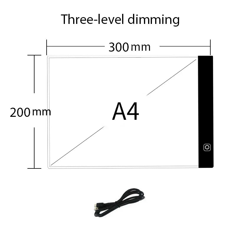 Led Drawing Copy Pad 3 Level Dimmable Board Table Animation Painting Educational