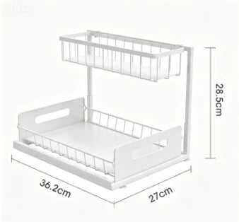 Under Sink Organizer, Pull Out Cabinet Organizer 2 Tier Slide Out Sink Shelf Cabinet Storage Shelves, Under Sink Storage