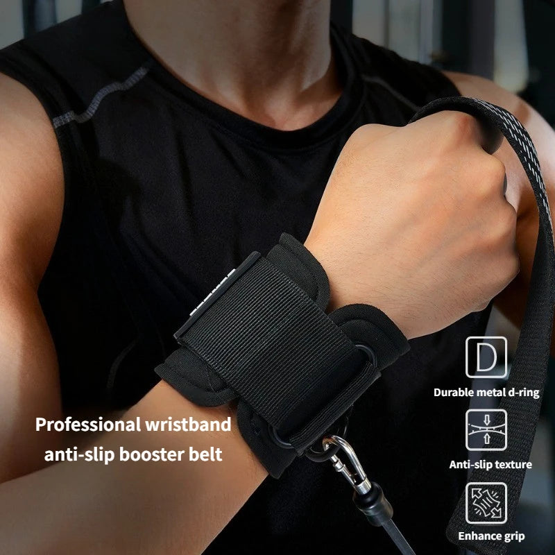 2Pcs Weightlifting Wrist Straps Strength Training Adjustable Non-slip Gym Booster Bands Fitness Lifting Support Sports Grip Ban