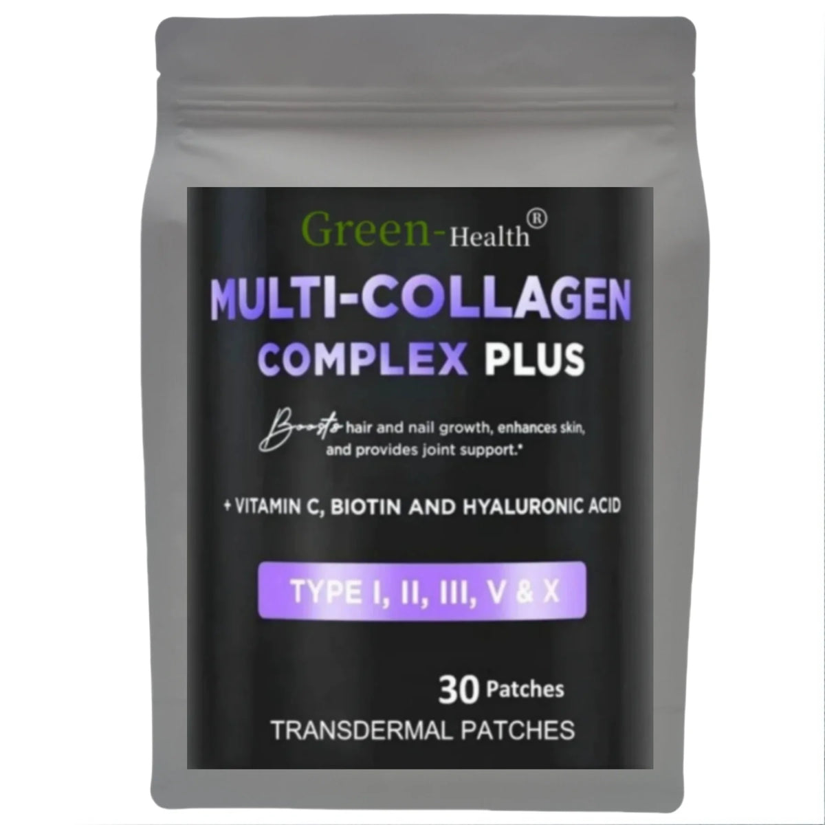 A5YE Multi Collagen plus Transdermal Patches with Biotin Vitamin C for Hair Growth Support & Skin Health for Men & Women