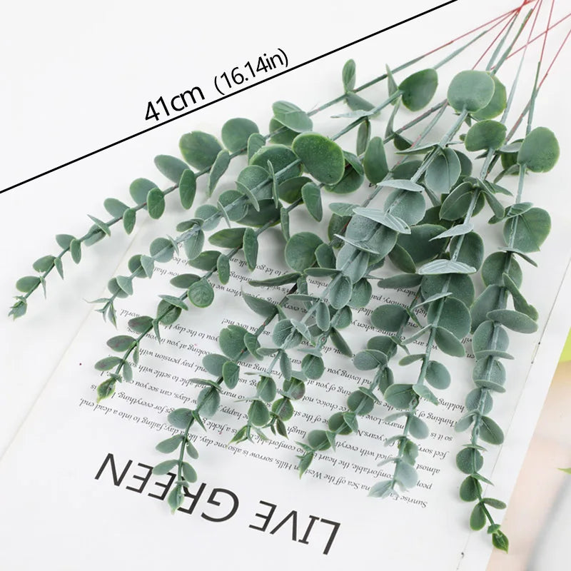 Artificial Eucalyptus Leaves Bouquet Nordic Home Fake Eucalyptus Leaf Wedding Christmas Faux Plants Home Festivals Decor