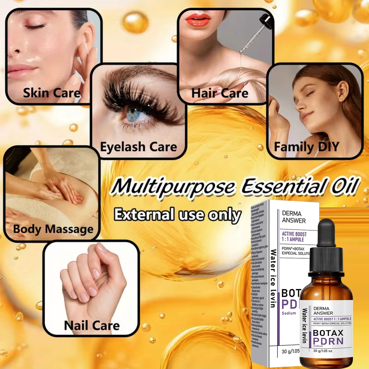 Hyaluronic Acid & Niacinamide & Vitamin C Face Oil Moisturizing Brightening Nourishing Facial Oil for All Skin Types