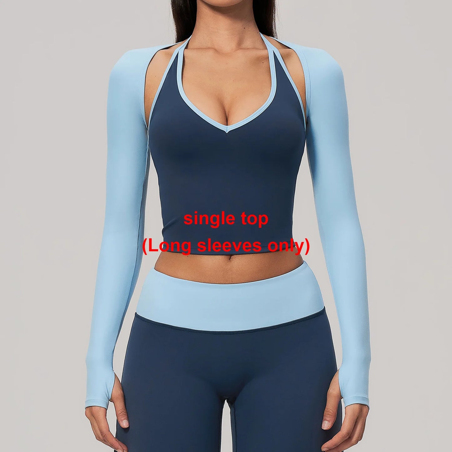 Yoga Long Sleeved Womens Fitness Long Sleeved Running Workout Gym Crop Top Off-Shoulder T-shirt Top With Thumb Holes Activewear