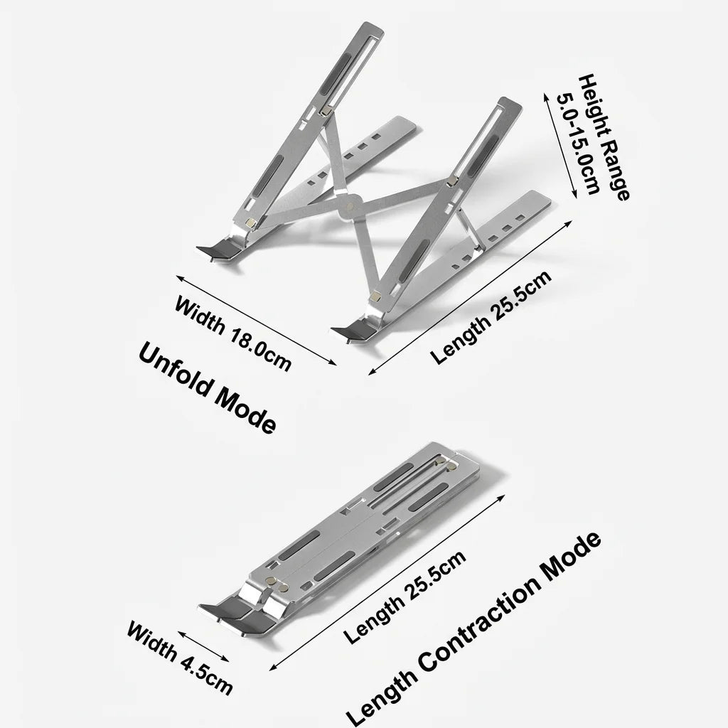 Adjustable Laptop Stand, Foldable Portable Laptop Riser for Desk, Ergonomic Notebook Holder for MacBook & All Laptops