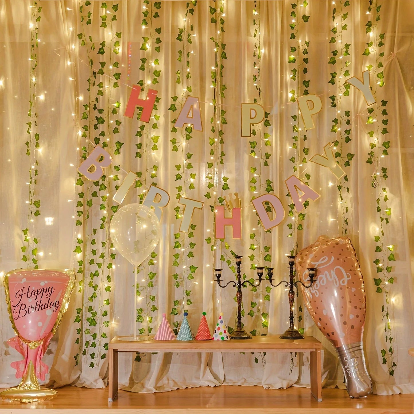 Artificial Ivy With String Lights,LED String Lights, Leaf Artificial Leaves String Lights, Suitable For Wedding, Wall Decoration