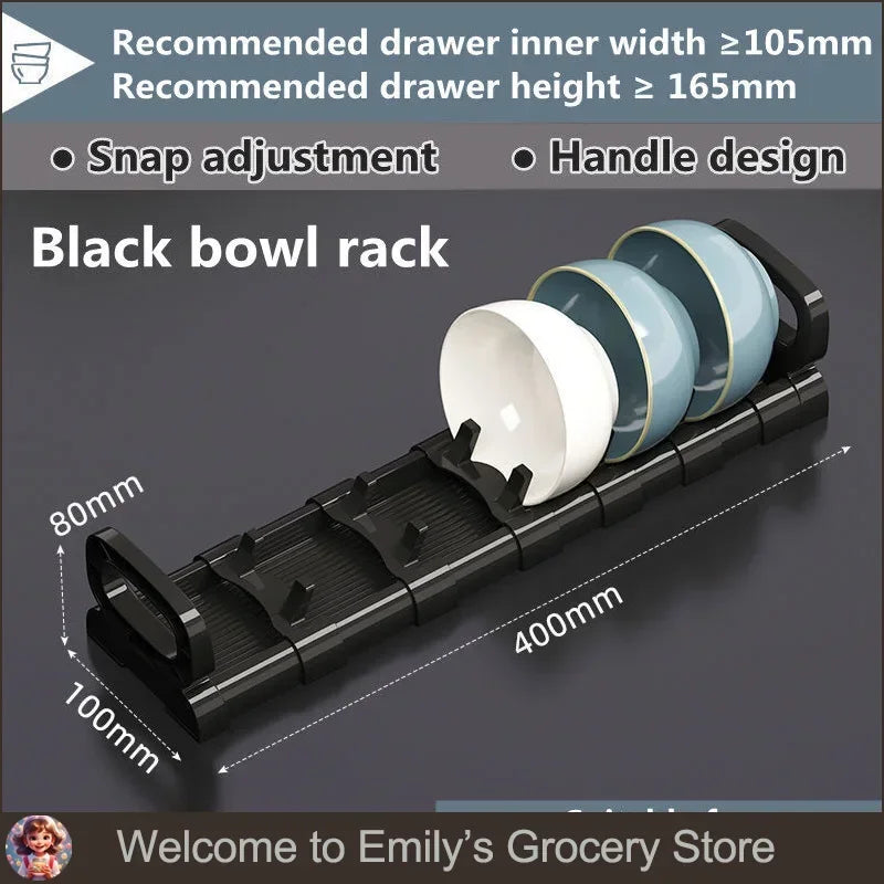 Retractable Drawer Bowls Plate Storage Holder Shelves Countertop Sink Supplies Shelf Kitchen Under Cabinet Adjustable Dish Rack