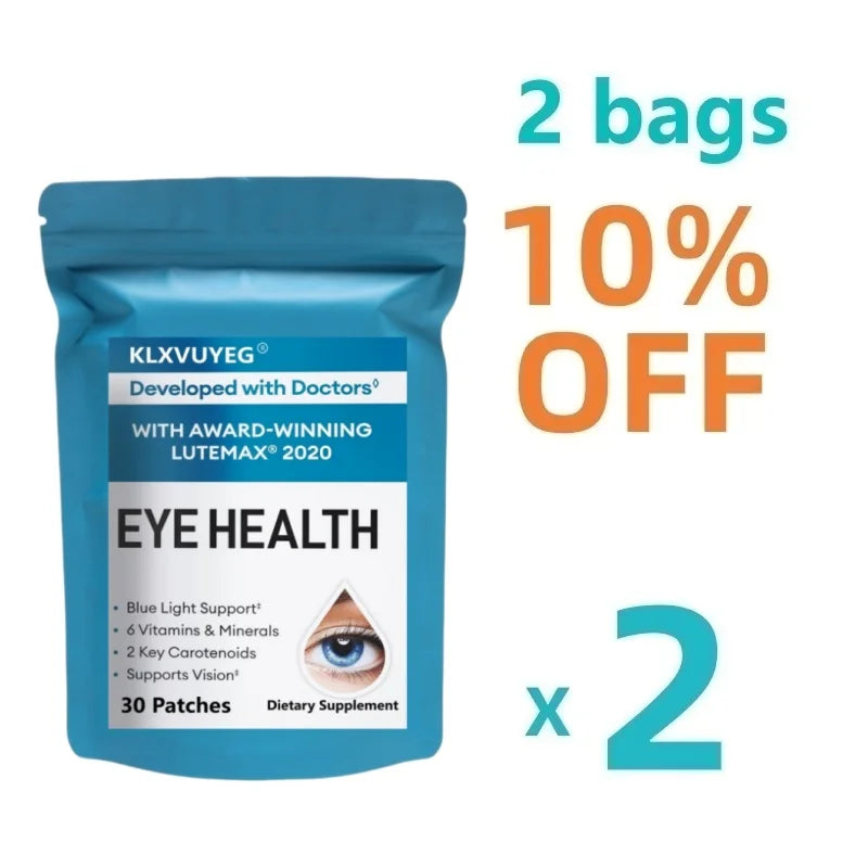 Eye Health Supplement, Lutein and Zeaxanthin, Vision Health, Eye Strain Support - 30 Transdermal Patches, W/VitaminsB12, Zinc