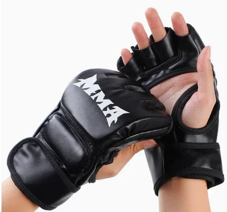 Professional Boxing Training Fitness Gloves Half Finger Leather Cushion for Adult Sanda Boxing UFC Training Sandbag Knuckles