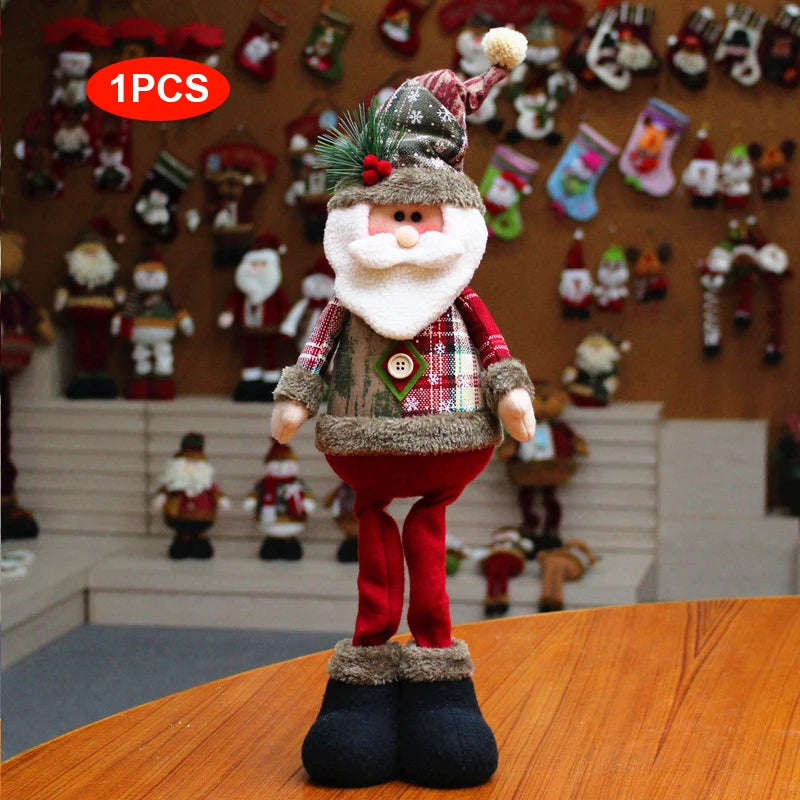 Christmas Dolls Tree Decor Standing Santa, Snowman and Reindeer Figurines for Home Decor Birthday Gifts Merry Christmas