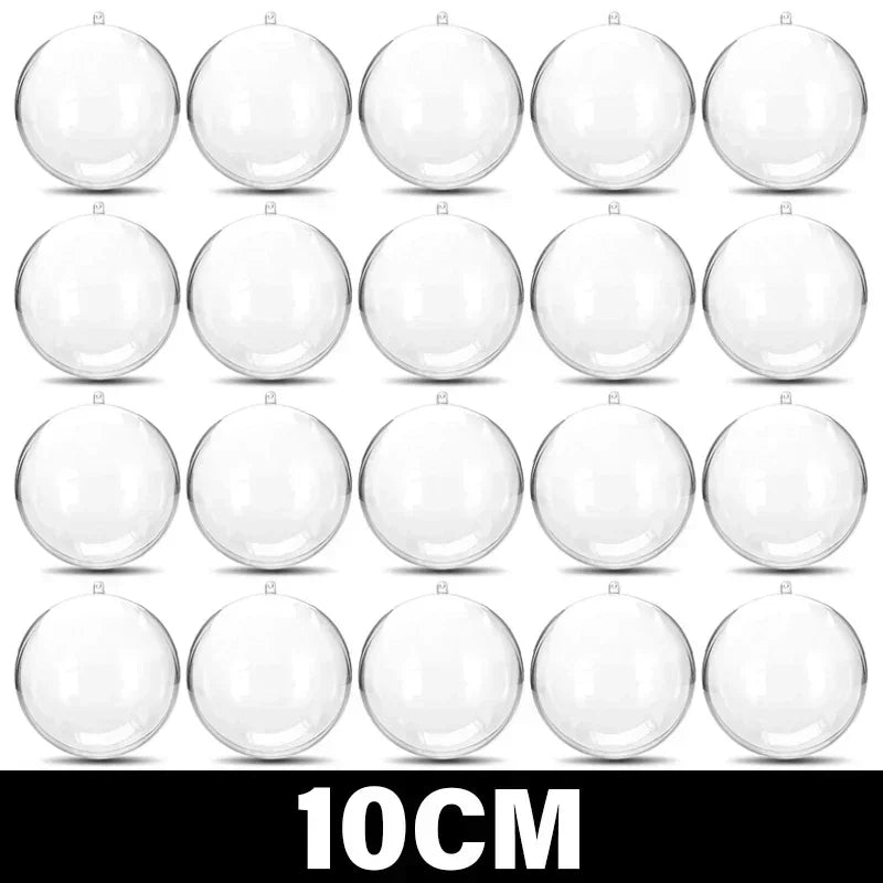 10/1Pc Christmas Transparent Ball Plastic Christmas Trees Open Ball Box Bauble Ornament Wedding Gift Party Home Decoration