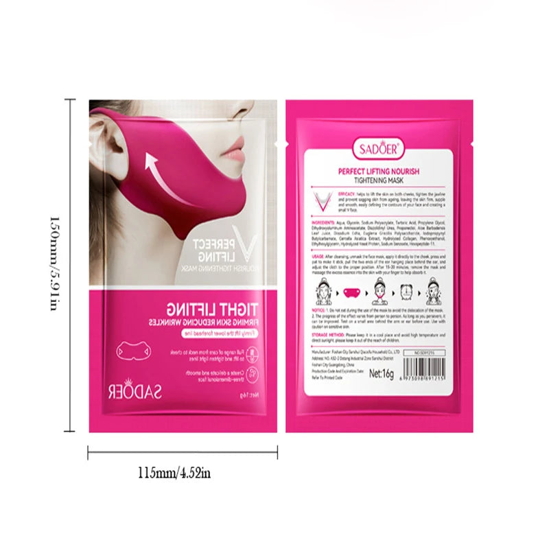 2/5pcs V-Shaped Face Lifting Mask Ear-Hanging Nano-Hydrogel Mask Women Skin Hydrating Moisturizing Lifting Firming Mask