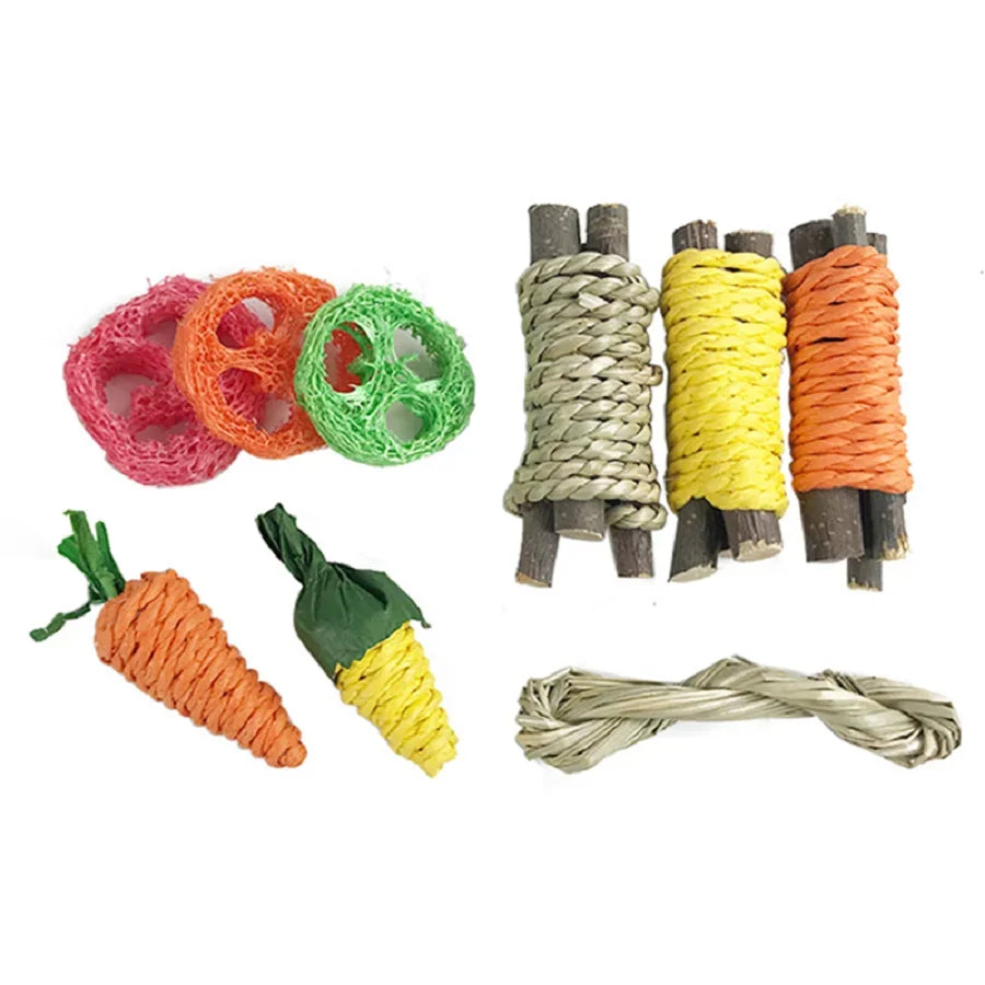 Pet Rabbit Guinea Pig Dragon Cat Fun Toy Hamster Rabbit Tooth Grinding Set Pet Tooth Grinding Snacks