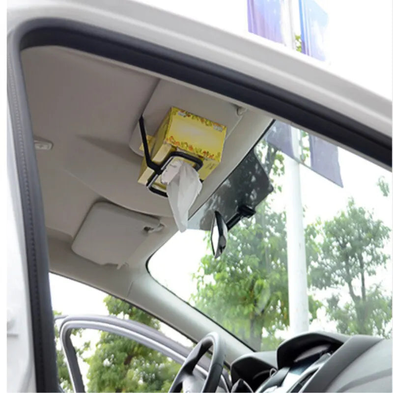 1pc Car Sun Visor Tissue Holder Car Interior Hanging Tissue Box Holder Car Tissue Holder Seat Back Napkin Box Car Accessories