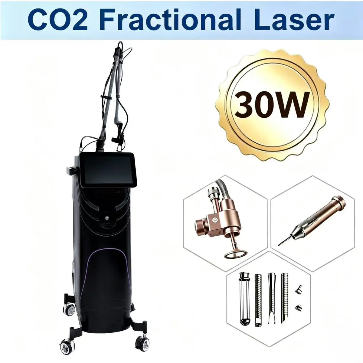 New CO2 Fractional Lase Machine Anti‑Aging Wrinkle Softening Acne Scar Remove Stretch Mark Fading Skin Care Salon Device