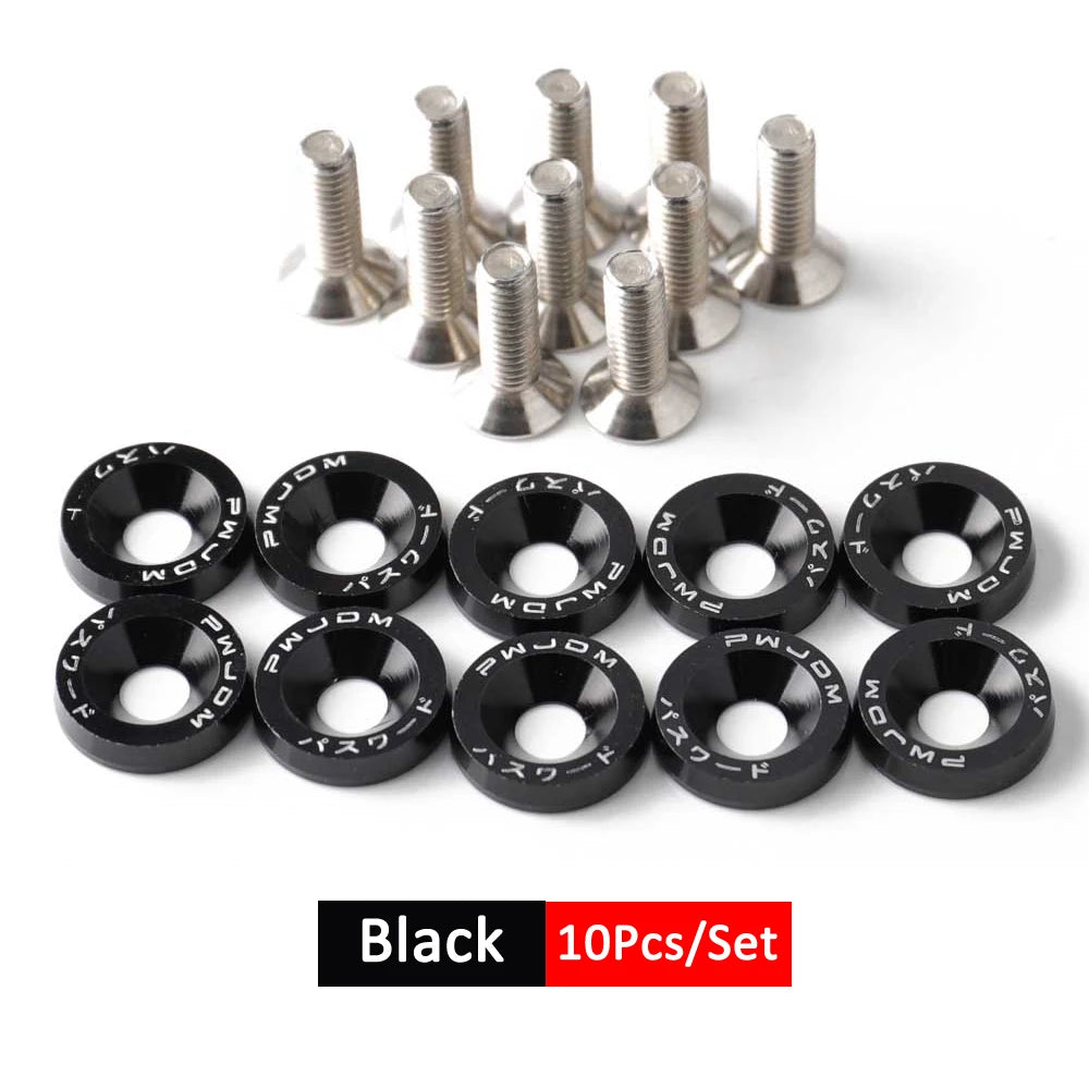 1Set Billet Aluminum Fender Bumper Washer Bolt Engine Bay Screw Dress Up Kit JDM M6x20mm Bolts 2026 NEW