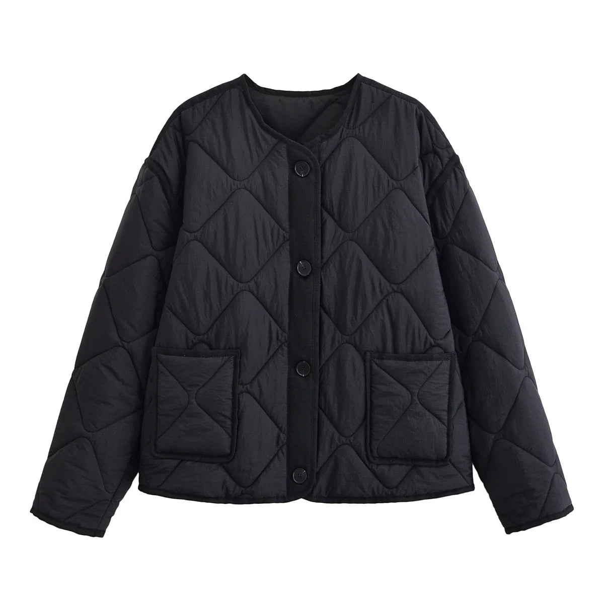 Nlzgmsj Autumn Winter Women's Solid Single-breasted O-Neck Jacket Fashion Long Sleeve Coat Street Casual Short Jacket