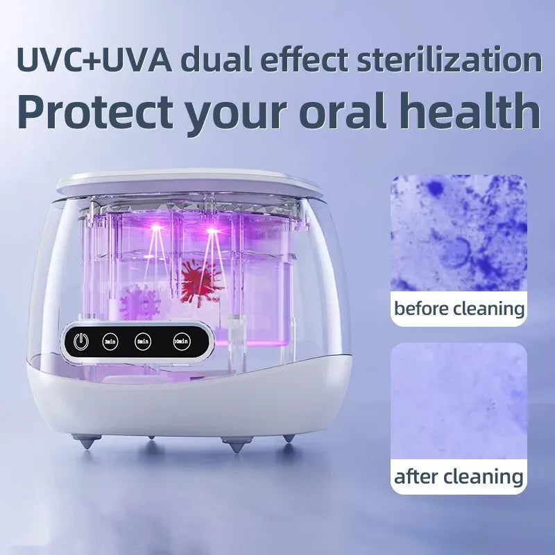 TINSOL 48000Hz ultrasonic cleaner UV disinfection household convenient cleaner jewelry denture invisible braces cleaner