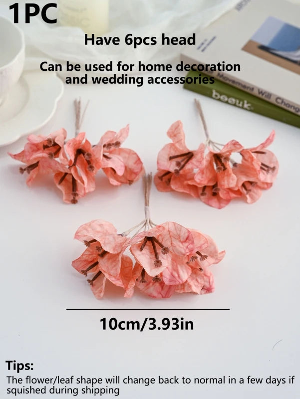 1/3PCS Artificial Flowers Bougainvillea Mini Bouquets Home Gardens Decoration Christmas Tree Garlands Handmade Wedding DIY Gifts