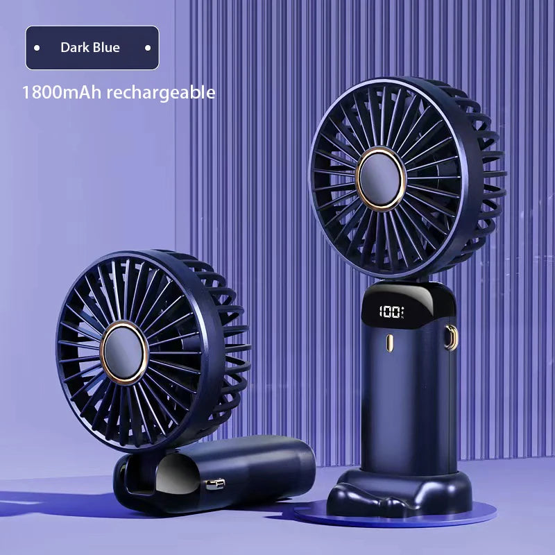 2024 New 1800mAh Portable Fan Rechargeable 90° Foldable Fan Mini Air Conditioner Small Fan Air Cooler with LED Digital Display