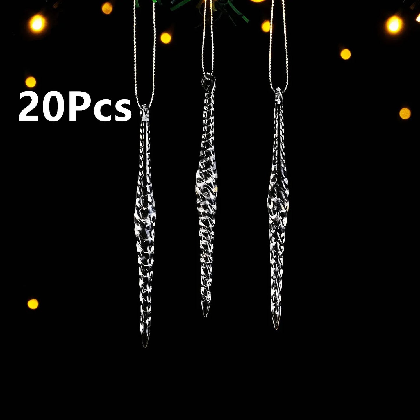 20 PCS Transparent acrylic Christmas tree ice column decoration Christmas, New Year, Holiday, Wedding, Winter Party Decoration 5 Various styles of ice pillar ornaments