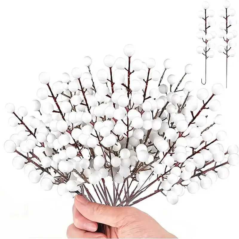 10/20Pcs Red White Berry Stems Merry Christmas Decoration Christmas Tree Ornament for Home Decor DIY Crafts 2026 New Year Gifts
