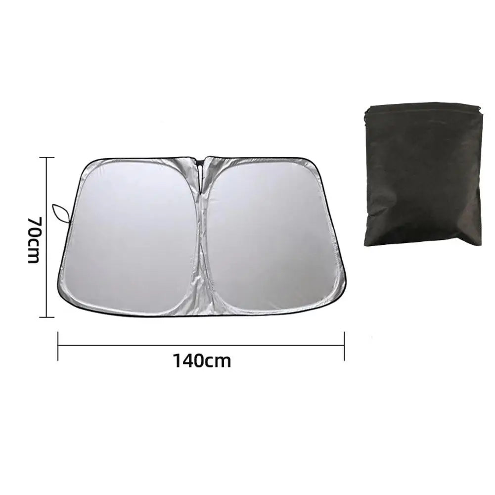 Car Sunshade Set Titanium Silver Front Windshield Cover with Side Window Shades Foldable UV Heat Shield for Sedan SUV MPV