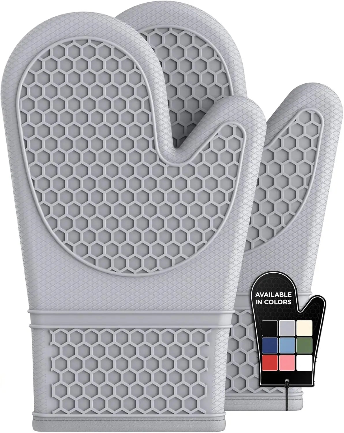 Silicone oven mitts, set of 2, heat resistant oven mitts with soft lined kitchen essential gadgets make a great gift for cooking