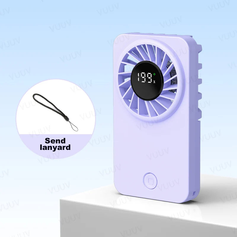 VUUV Portable Handheld Mini Fan 5 Speed Adjustable Type-C Rechargeable Fan Pocket Fan Outdoor