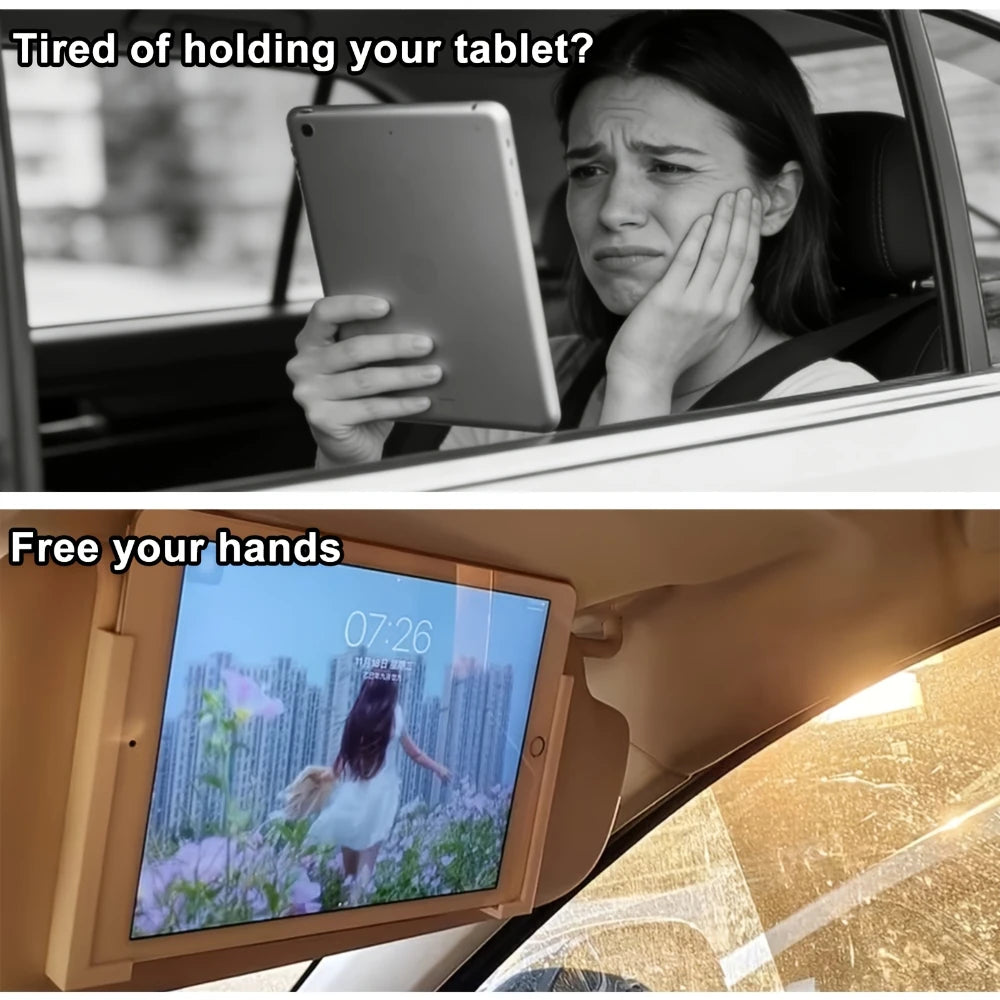 Universal 2pcs Car Sun Visor Tablet Mount Phone Holder Plastic Stable Vibration Free Handsfree Bracket for All Smartphones iPad